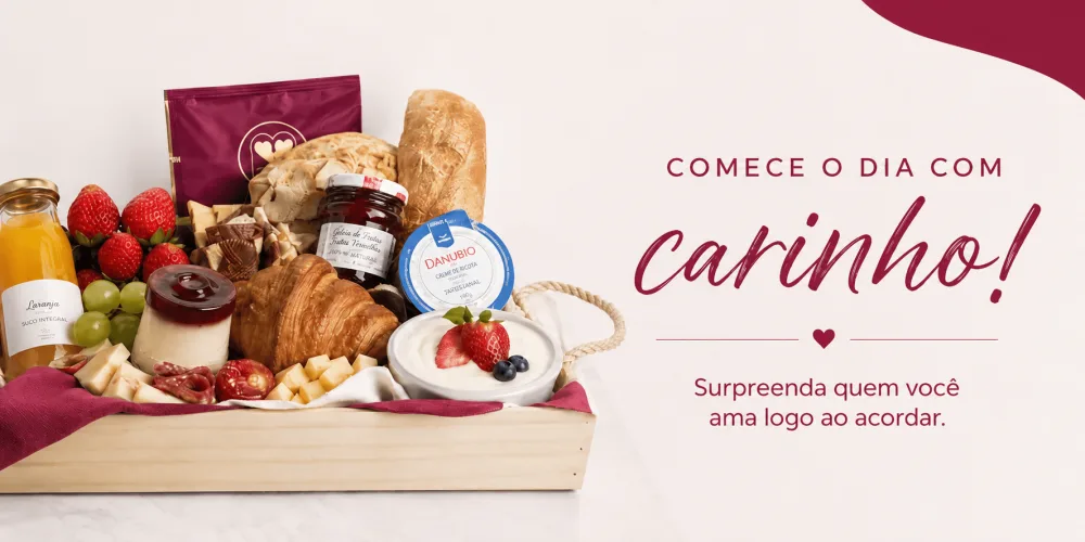 Comece o dia com carinho — cesta de café da manhã Paraíso das Cestas